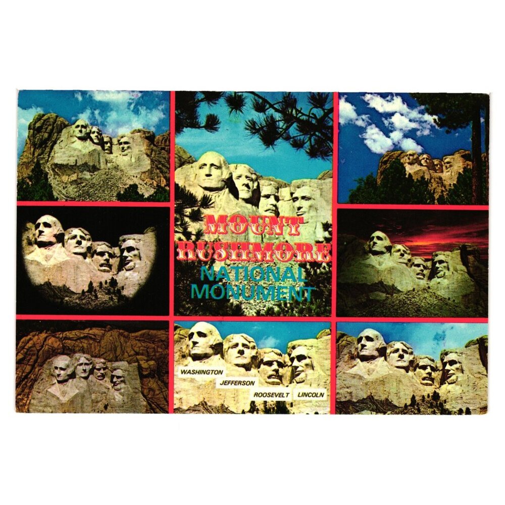 Mount Rushmore National Monument Postcard Black Hills South Dakota Collectible